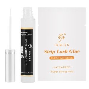 Strip Eyelash Adhesive Clear, Lash Glue Latex Free Super Strong Hold but Gentle